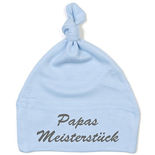 Schnoschi Babymütze in hellblau mit Papas Meisterstück hochwertig Bestickt/gestickt von Schnoschi