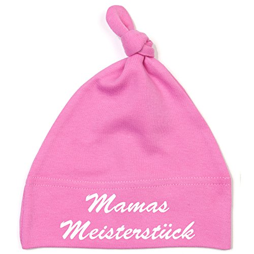 Schnoschi Babymütze in pink mit Mamas Meisterstück hochwertig Bestickt/gestickt von Schnoschi