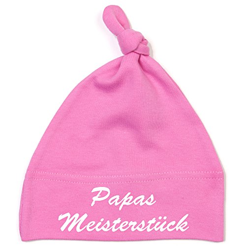 Schnoschi Babymütze in pink mit Papas Meisterstück hochwertig Bestickt/gestickt von Schnoschi
