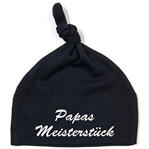 Schnoschi Babymütze in schwarz mit Papas Meisterstück hochwertig Bestickt/gestickt von Schnoschi
