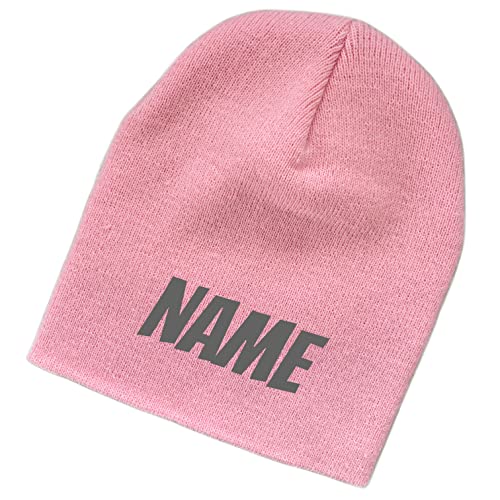 Schnoschi Rosa Strickmütze (Beanie Mütze) mit Namen Bestickt für Herren, Damen, Jugendliche und Kinder von Schnoschi