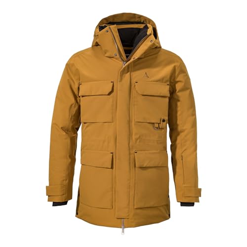Schöffel M Down Parka Ridgeland Braun - Daunen Wasserdichter moderner Herren Daunenparka, Größe 54 - Farbe Golden Brown von Schöffel