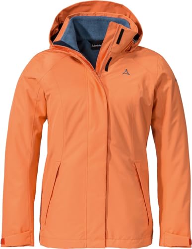 Schöffel W 3in1 Jacket Partinello Orange - Wasserdichte wärmende Damen 3-in-1 Wanderjacke, Größe 42 - Farbe Melon von Schöffel