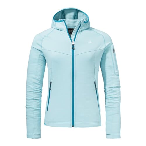 Schöffel Fleece Hoody Hydalen L Fleecehoodie Fleecejacke Damen hellblau blau Gr. 44 von Schöffel