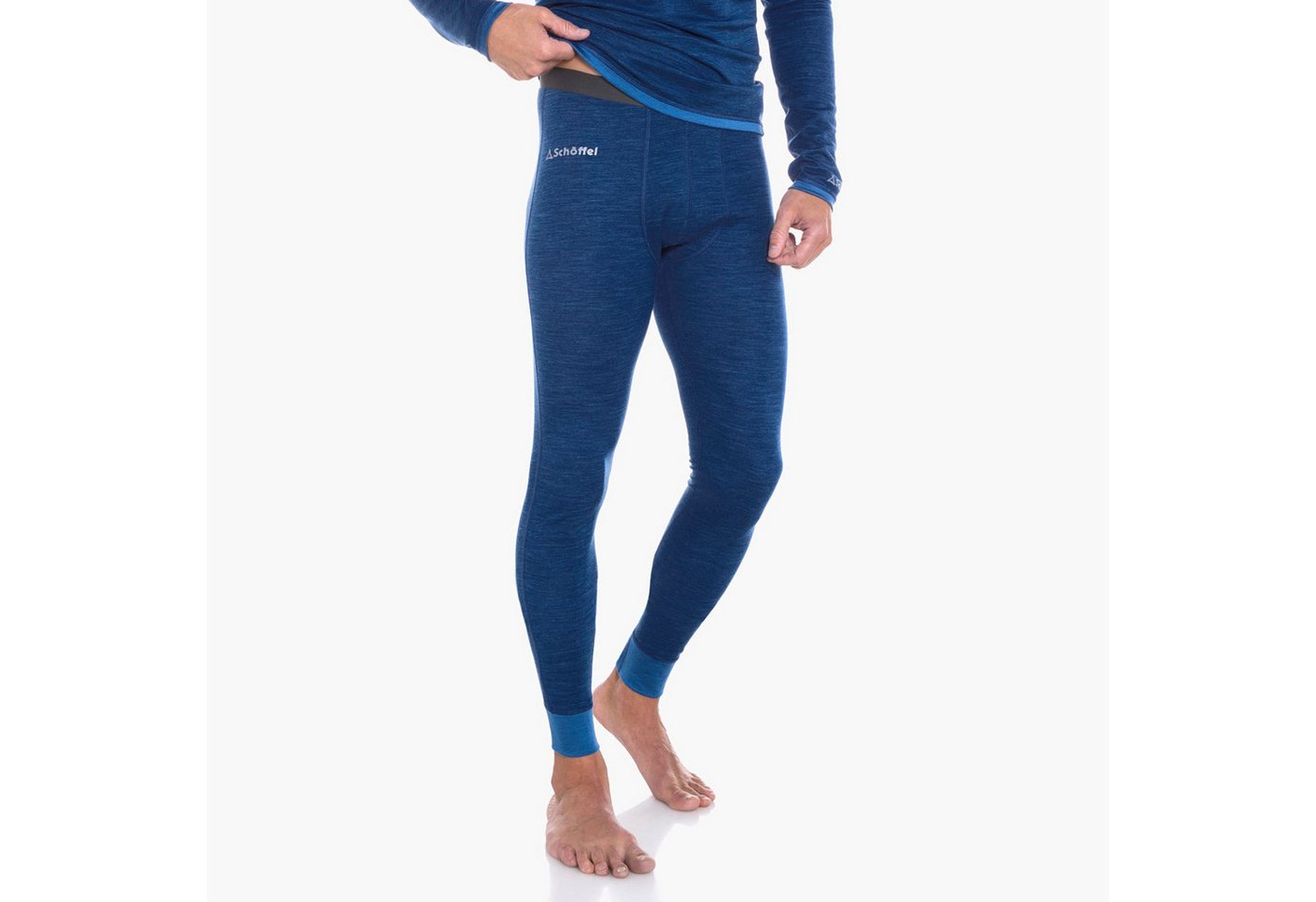 Schöffel Funktionsunterhose Unterwäsche Unterziehehose Pant Merino Sport lang blau Herren von Schöffel