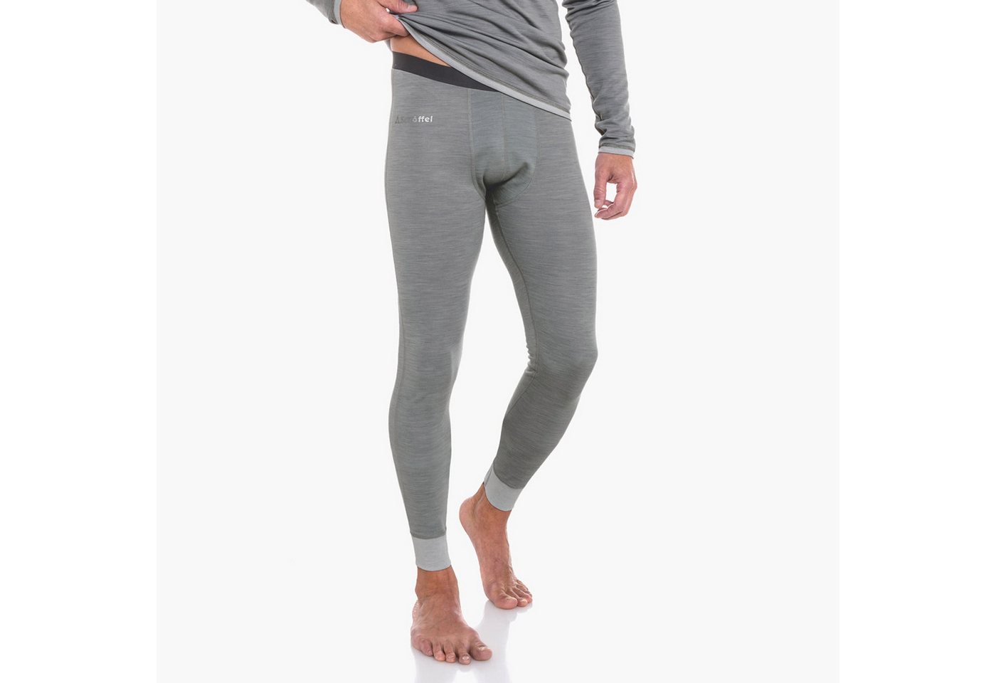 Schöffel Funktionsunterhose Unterwäsche Unterziehehose Pant Merino Sport lang grau Herren von Schöffel