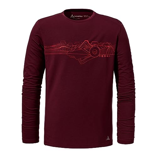 Schöffel Herren Funktionsshirt Langarmshirt Rundhalsshirt Longsleeve Kasos M, Farbe:Bordeaux, Artikel:-2965 Burgundy, Größe:52 von Schöffel