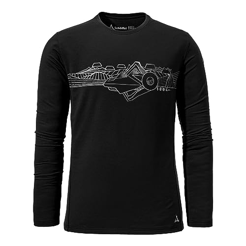 Schöffel Herren Funktionsshirt Langarmshirt Rundhalsshirt Longsleeve Kasos M, Farbe:Schwarz, Artikel:-9990 Black, Größe:52 von Schöffel