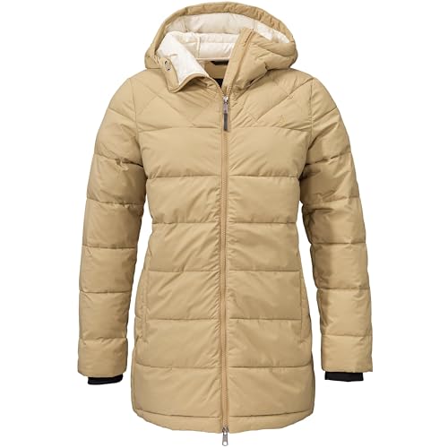 Schöffel Isolierter Parka Boston L Wasserdicht Winddicht Parka Wintermantel Funktioneller Eleganter Wintermantel Sand, 40, Drift-Sand, 38 von Schöffel
