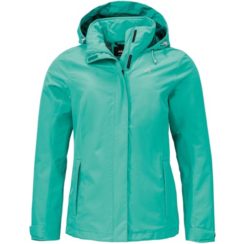 Schöffel W Jacket Gmund Grün - Robuste wasserdichte Damen Regenjacke, Größe 36 - Farbe Spectra Green von Schöffel