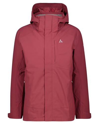 Schöffel M 3 In 1 Jacket Auerspitz Rot - Atmungsaktive isolierte Herren 3 in 1 Wanderjacke, Größe 48 - Farbe Dark Burgun von Schöffel