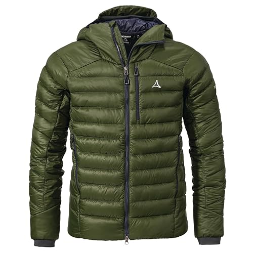 Schöffel M Down Jacket Tschierval Oliv - Daunen Leichte wasserabweisende Herren Pertex Quantum Daunenjacke, Größe 48 - von Schöffel