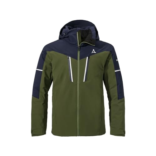 Schöffel M Ski Jacket Hohbiel Colorblock - PrimaLoft Atmungsaktive wasserdichte Herren Skijacke, Größe 54 - Farbe Loden von Schöffel