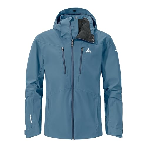 Schöffel M Ski Jacket Pontresina Blau - Atmungsaktive wasserdichte Herren Skijacke, Größe 52 - Farbe Bering Sea von Schöffel