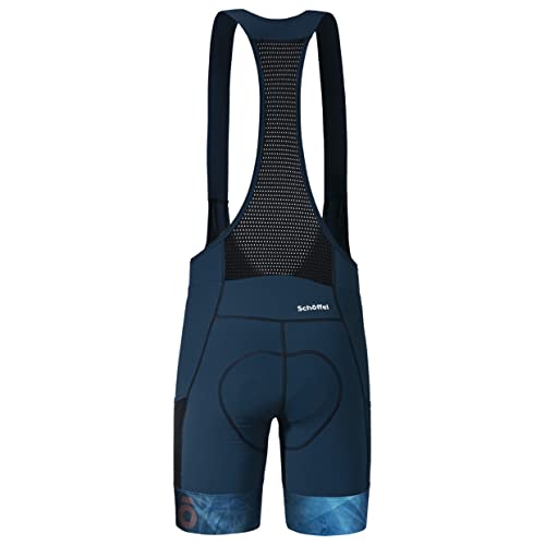 Schöffel M Skin Pants Solo Bib 4h Blau - Atmungsaktive langlebige Herren Träger-Radhose, Größe 50 - Farbe Dress Blues von Schöffel