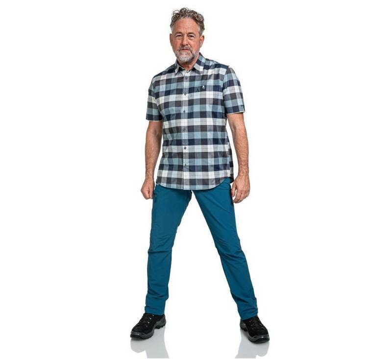 Schöffel Outdoorhemd Wanderhemd Moraans (Baumwollmix) kurzarm Schöffel grau/blau Herren von Schöffel