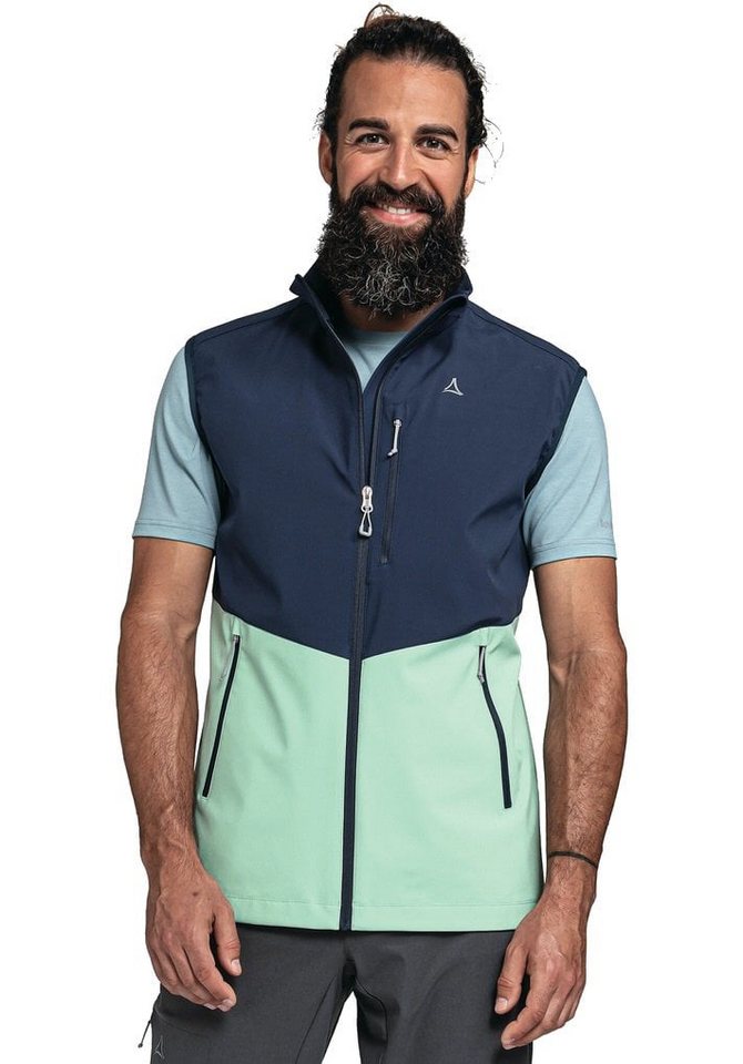 Schöffel Softshellweste Tonion Vest (atmungsaktiv, winddicht) dunkelblau/mint Herren von Schöffel