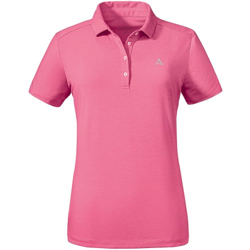 Schöffel W Circ Polo Shirt Tauron Pink - Leichtes Komfortables Damen Poloshirt, Größe 42 - Farbe Holly Pink von Schöffel