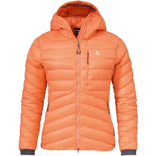 Schöffel W Down Jacket Tschierval Orange - Daunen Leichte wasserabweisende Damen Pertex Quantum Daunenjacke, Größe 36 - von Schöffel