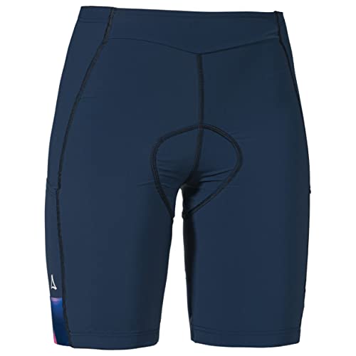 Schöffel W Skin Pants Solo Short 4h Blau - Bequeme schnell trocknende Damen Radshort, Größe 36 - Farbe Dress Blues von Schöffel