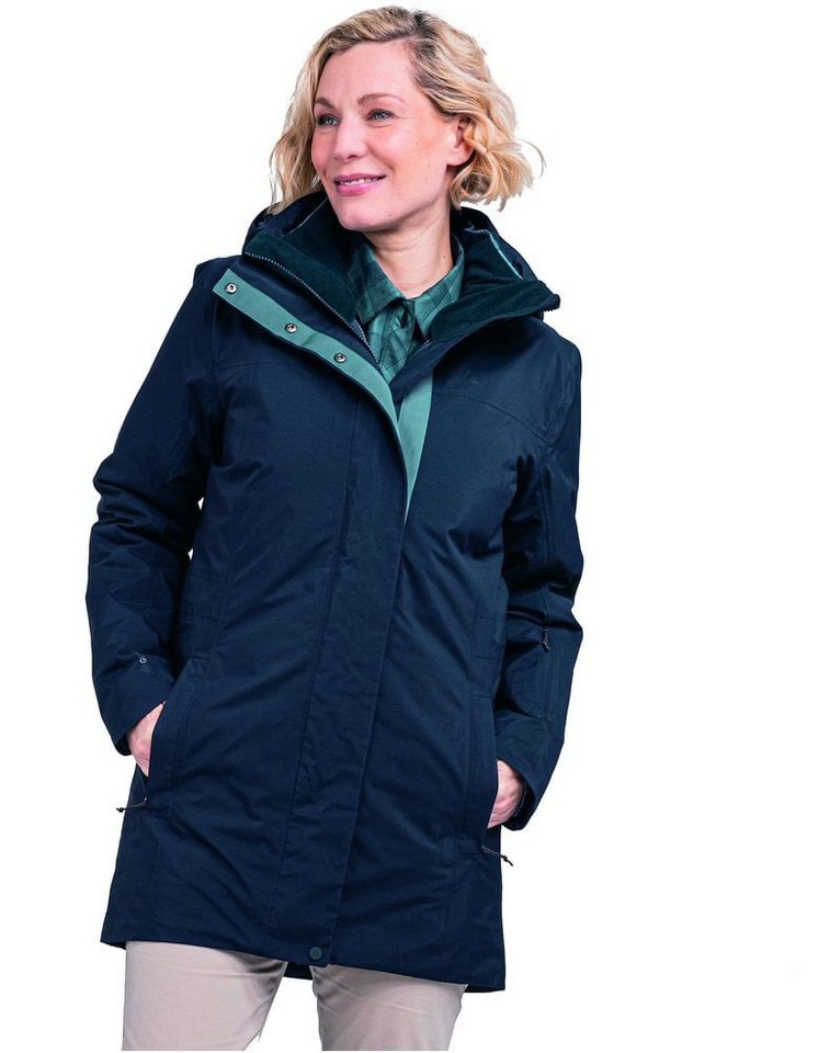 Schöffel Winterjacke 3in1 Parka Barth (2-Wege-Stretch, wasserdicht, winddicht) navyblau von Schöffel