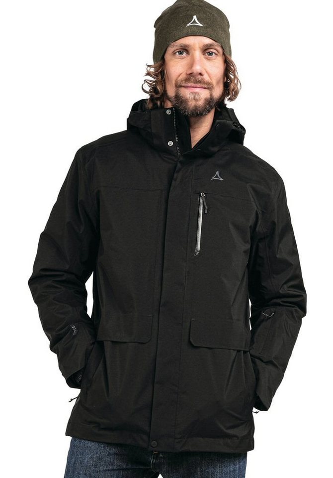 Schöffel Winterjacke 3in1 Parka Barth (2-Wege-Stretch, wasserdicht, winddicht) schwarz von Schöffel