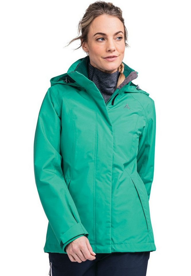 Schöffel Winterjacke 3in1 Partinello (wasser- und winddicht + Fleecejacke) grün Damen von Schöffel