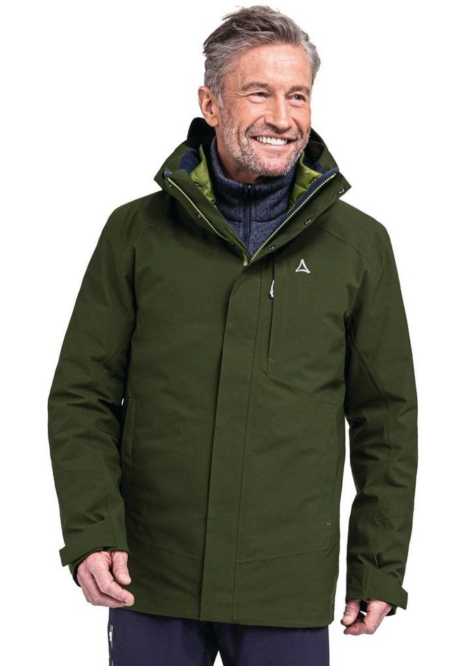 Schöffel Winterjacke Auerspitz 3in1 (wasser- und winddicht, atmungsaktiv) dunkelgrün Herren von Schöffel
