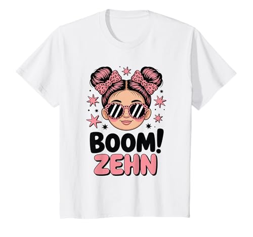 Mädchen 10. Geburtstag Messy Bun Boom Zehn T-Shirt Mädchen 10. Geburtstag Messy Bun Boom Zehn T-Shirt von Schöne Mädchen Geschenkideen zum Geburtstag