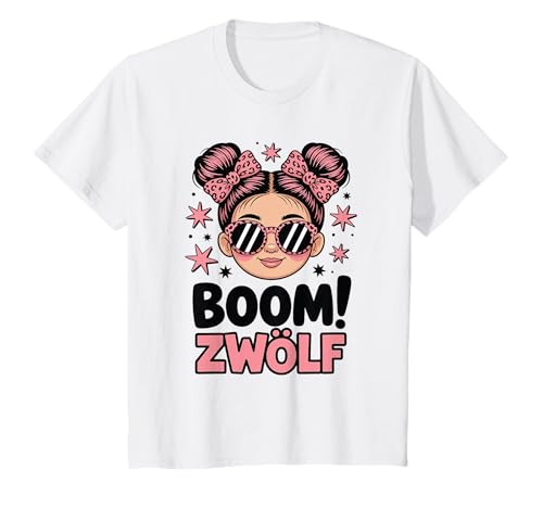 Mädchen 12. Geburtstag Messy Bun Boom Zwölf T-Shirt Mädchen 12. Geburtstag Messy Bun Boom Zwölf T-Shirt von Schöne Mädchen Geschenkideen zum Geburtstag