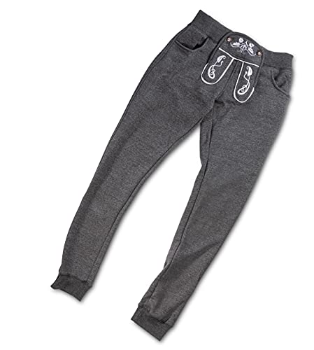 Damen Jogging Lederhose MADL lang - Trachten Fitnesshose - Jogginghose Eva (dunkelgrau, L) von Schöneberger Trachten Couture