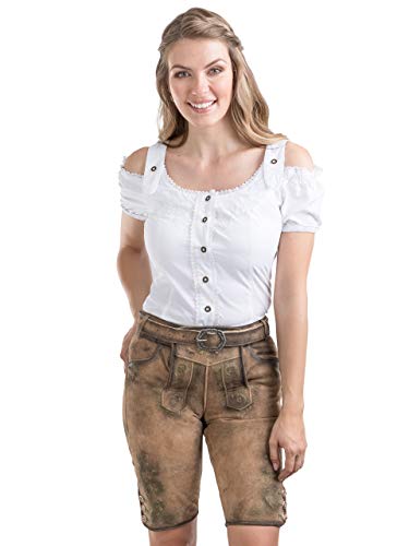 Damen Theresa Lederhose Antik aus der Meisterstück Serie von Schöneberger Trachten - Vintage Trachtenlederhose inkl. Trachtengürtel (34, Braun) von Schöneberger Trachten Couture