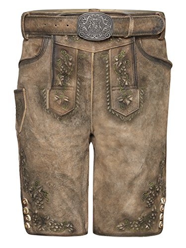 Herren Lederhose Ludwig aus der Meisterstück Serie von Schöneberger Trachten - Vintage Trachtenlederhose inkl. Trachtengürtel (46, braun) von Schöneberger Trachten Couture