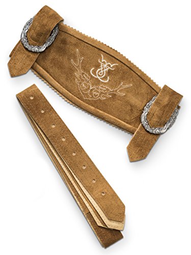 Hosenträger Klassik - Echtleder H-Träger Lederhosen Hosesnträger div. Farben (58/60, Hellbraun) von Schöneberger Trachten Couture