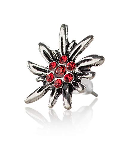 Ohrstecker Edelweiss - Trachten Ohrringe Dirndl & Lederhose (Rot) von Schöneberger Trachten Couture