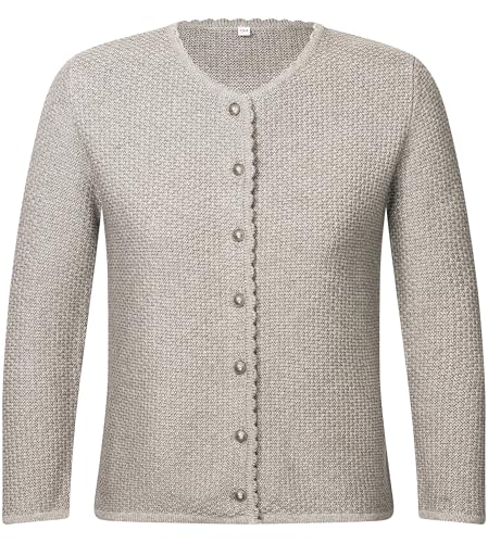 Schöneberger Trachten Couture Trachten Strickjacke Damen, Trachtenjacke aus Wolle im Landhausstil für Oktoberfest, elegante Dirndl Jacke Lena (Silver, XL) von Schöneberger Trachten Couture