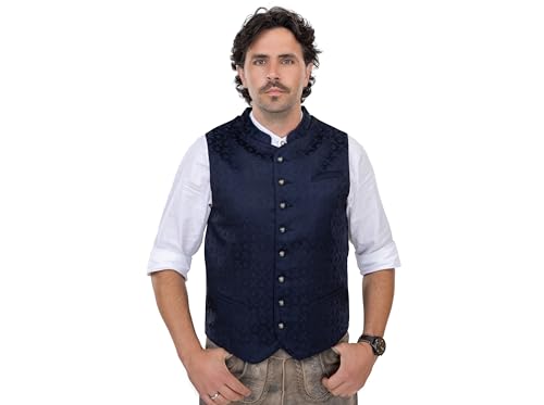 Schöneberger Trachten Couture Trachtenweste Herren, Lederhosen Trachtenjacke | Trachten-Weste blau, Lodenweste für Oktoberfest Kilian (58) von Schöneberger Trachten Couture