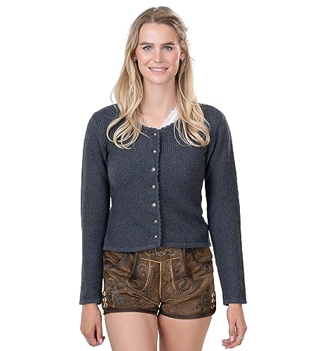 Trachten Strickjacke Damen– Elegante & taillierte Trachtenjacke aus hochwertiger & Leichter Stretch-Baumwolle | Dirndl-Jacke Lena (L) von Schöneberger Trachten Couture