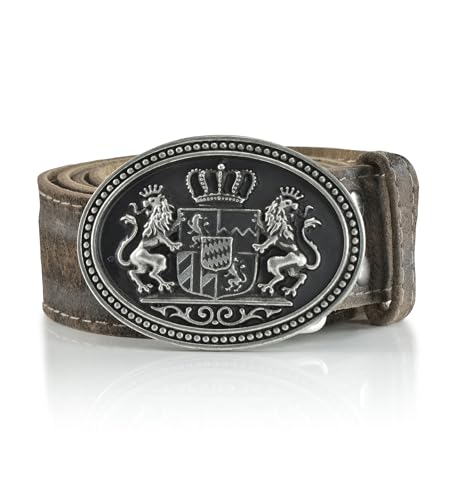 Trachtengürtel Max aus der Meisterstück Serie von Schöneberger Trachten - hochwertige Gürtel - div. Modelle und Farben (105, Angora Bayern) von Schöneberger Trachten Couture