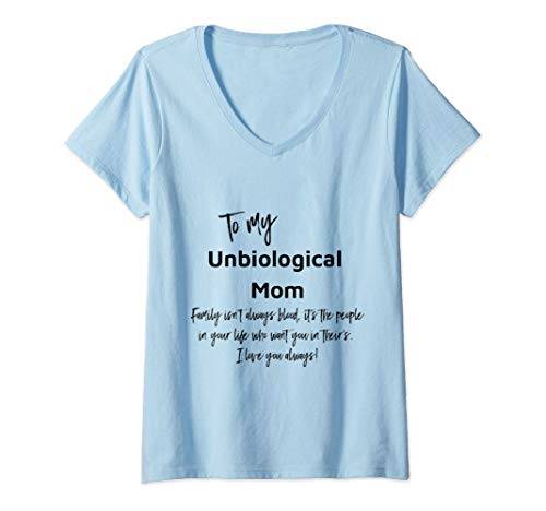 Damen Für meine unbiologische Mutter ist Familie nicht immer Blut T-Shirt mit V-Ausschnitt Damen Für meine unbiologische Mutter ist Familie nicht immer Blut T-Shirt mit V-Ausschnitt von Schönen Muttertag