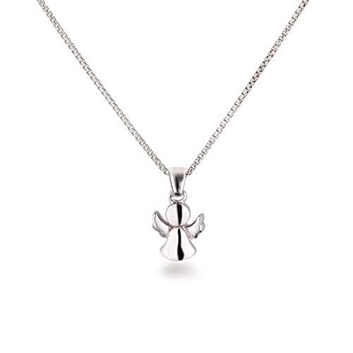 Schöner-SD Anhänger Kleiner Engel mit Kette 38cm - 43cm 925 Silber Schutzengel glänzend poliert von Schöner-SD