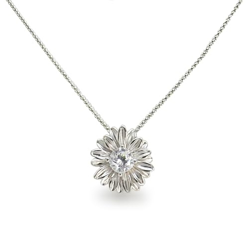 Schöner-SD Damen Halskette Blume 925 Silber rhodiniert von Schöner-SD