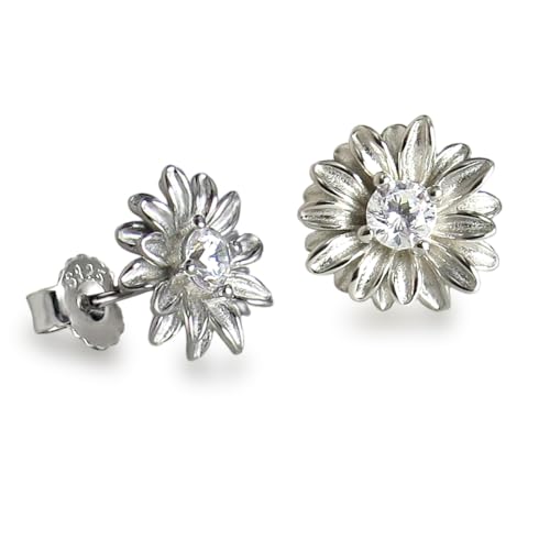 Schöner-SD Damen Ohrstecker Blume in rhodiniertem Silber 925 von Schöner-SD