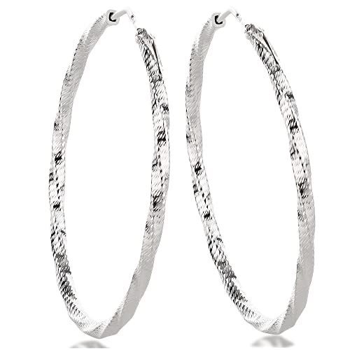 Schöner-SD Große Creolen rund mit Muster 925 Silber 30mm Schöner-SD Große Creolen rund mit Muster 925 Silber 30mm von Schöner-SD