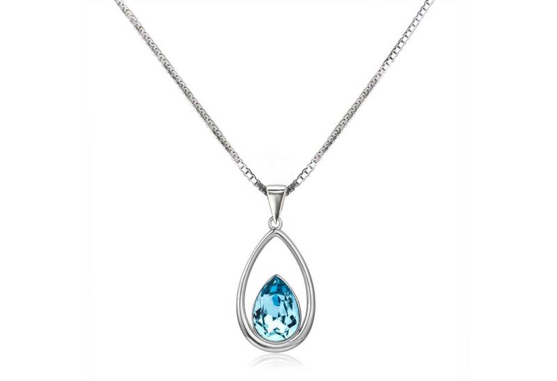 Schöner-SD Kette mit Anhänger Damen Halskette 925 Silber Tropfenanhänger mit Tropfen Kristall, mit Markenkristall von Schöner-SD