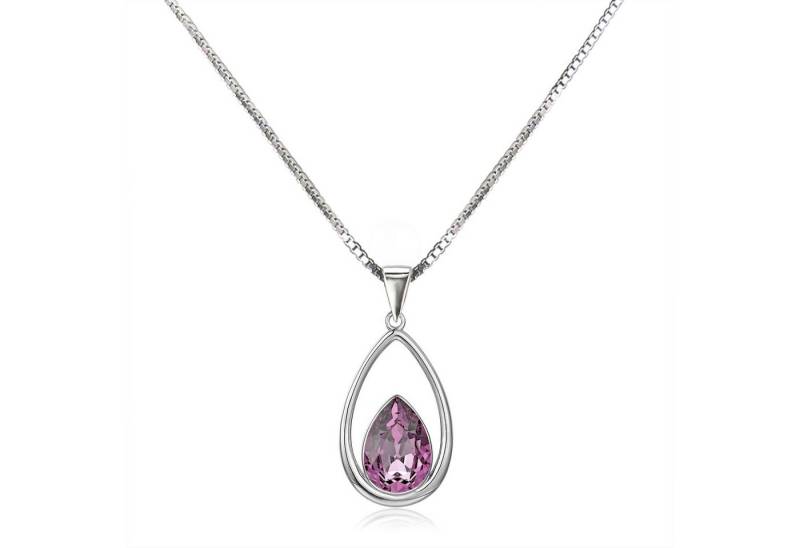 Schöner-SD Kette mit Anhänger Damen Halskette 925 Silber Tropfenanhänger mit Tropfen Kristall, mit Markenkristall von Schöner-SD