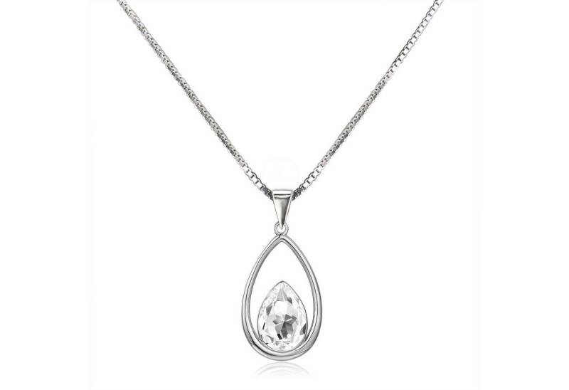 Schöner-SD Kette mit Anhänger Damen Halskette 925 Silber Tropfenanhänger mit Tropfen Kristall, mit Markenkristall von Schöner-SD