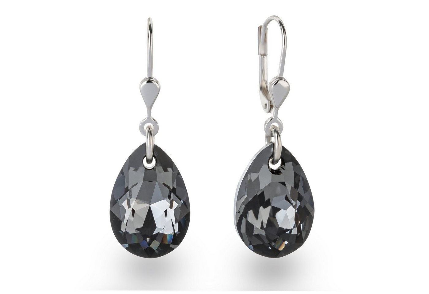 Schöner-SD Paar Ohrhänger Ohrringe hängend mit Pear Cut Kristall Tropfen 16mm, 925 Silber von Schöner-SD