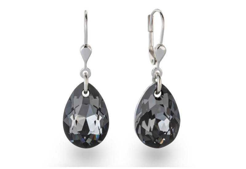 Schöner-SD Paar Ohrhänger Ohrringe hängend mit Pear Cut Kristall Tropfen 16mm, 925 Silber von Schöner-SD