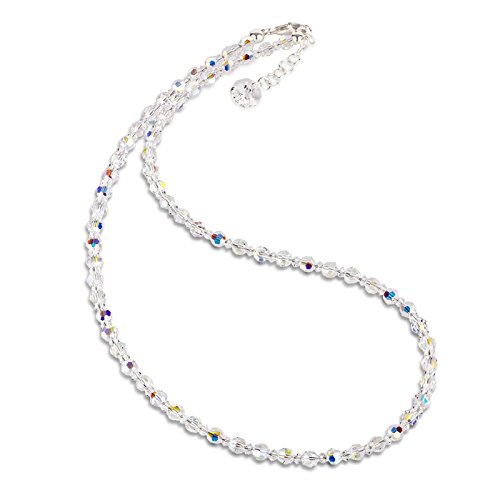 Schöner SD Halskette 4mm Kristallperlen Crystal Aurora Boreale 925 Silber 44cm von Schöner Schmuck-Design